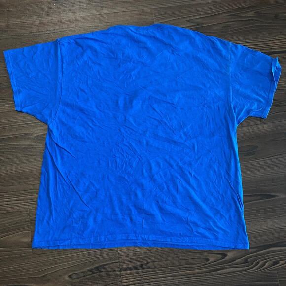 Men’s Blue ‘Save 2nd Base’ Breast Cancer Baseball Graphic Tee - Picture 3 of 3